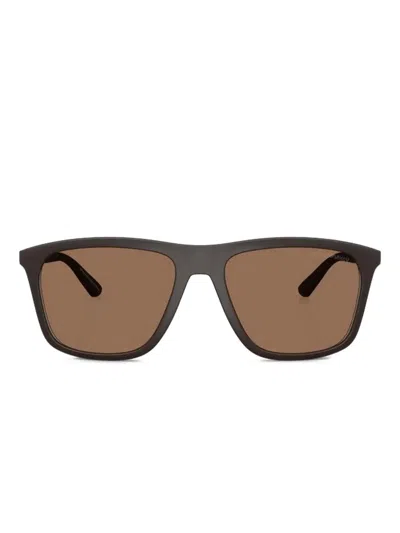 Emporio Armani Square-frame Sunglasses In Brown