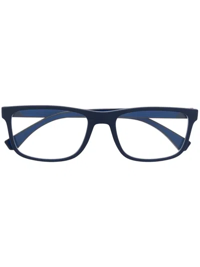 Emporio Armani Square Frames Glasses In Blue
