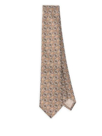 Emporio Armani Squared Mix Tie Accessories In Brown
