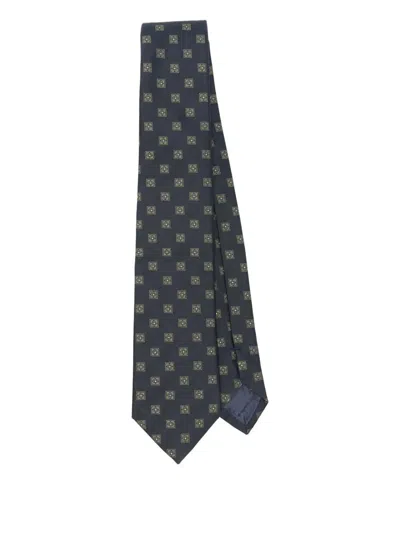 Emporio Armani Squared Tie Accessories In Blue