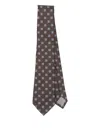 Emporio Armani Pattern-jacquard Silk Tie In Brown