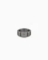 Emporio Armani Stainless Steel Band Ring In Multicoloured