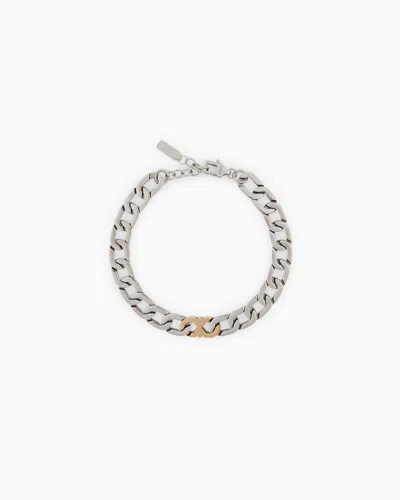 Emporio Armani Stainless Steel Chain Bracelet In Multi