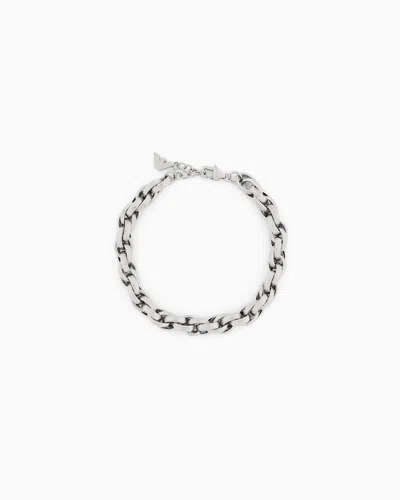 Emporio Armani Stainless Steel Chain Bracelet In Multicolore
