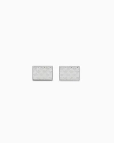 Emporio Armani Stainless Steel Cuff Links In Multicolored