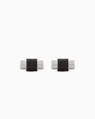 Emporio Armani Stainless Steel Cufflinks In Multicoloured