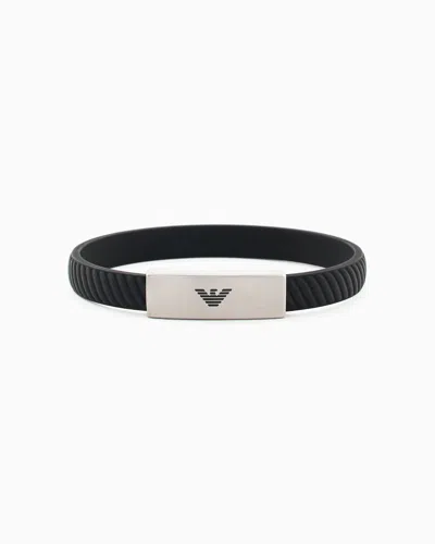 Emporio Armani Stainless Steel Id Bracelet In Multicoloured