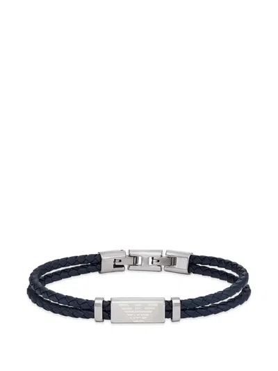 Emporio Armani Stainless Steel Id Bracelet In Silver