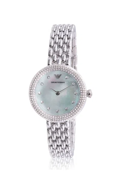 Emporio Armani Stainless Steel Ladies Watch In Gray