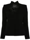 Emporio Armani A Blazer With A Missing Corner Lapel In Black