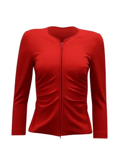 Pre-owned Emporio Armani Starburst Pleat Jacket In Red
