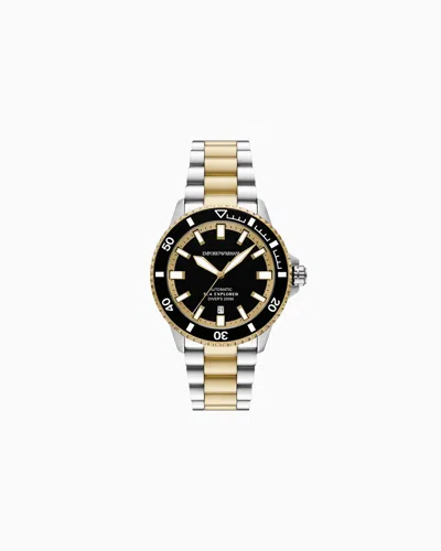 Emporio Armani Montres À Bracelet En Acier In Black