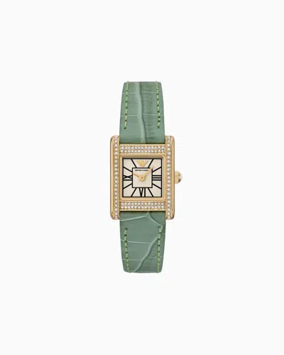 Emporio Armani Steel Strap Watches In Green