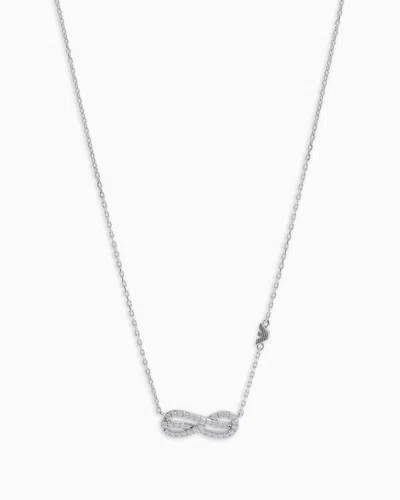 Emporio Armani Sterling Silver Station Necklace In Multicoloured