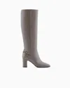 Emporio Armani Stiefel Aus Nappaleder Mit Riemen Und Adler-plakette In Brown