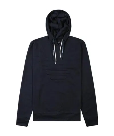 Emporio Armani Stitched Logo Hooded Sweater In Black