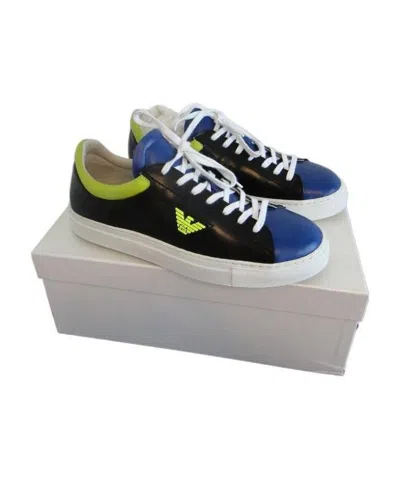 Emporio Armani Stitching Logo Leisure Sports Shoes In Gray