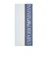 Emporio Armani Stole With Multicoloured Vertical Bands In Blue