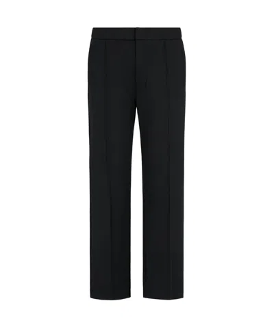 Emporio Armani Straight Casual Pants In Black
