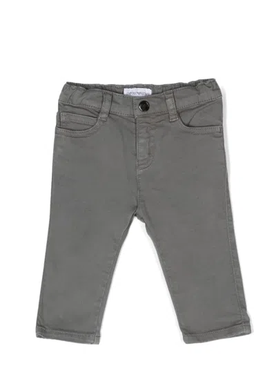 Emporio Armani Babies' Straight-leg Chino Trousers In 灰色