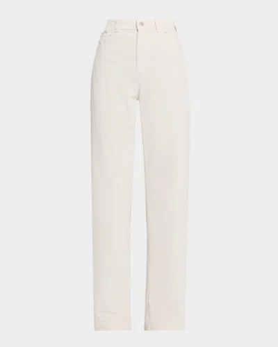Emporio Armani Straight-leg Corduroy Pants In White