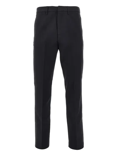 Emporio Armani Straight-leg Cotton Trousers In Black