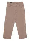 Emporio Armani Straight-leg Cotton Trousers In Brown