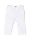Emporio Armani Straight-leg Cotton Trousers In White