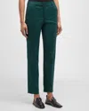 Emporio Armani Straight-leg Couture Cotton Trousers In Pine Green