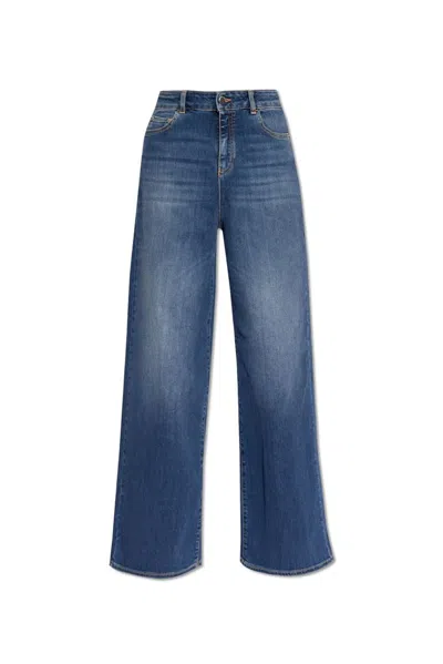 Emporio Armani Straight Leg Jeans In Blue