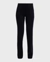 Emporio Armani Straight-leg Stretch Trousers In Navy