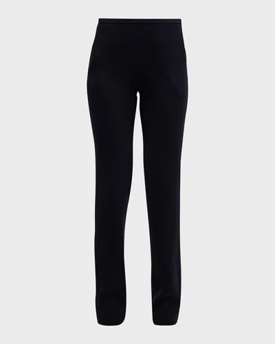 Emporio Armani Straight-leg Stretch Trousers In Navy