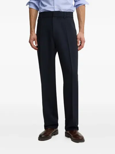 Emporio Armani Straight-leg Tailored Trousers In Blue