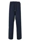 Emporio Armani Elastic Waist Casual Pants In Blue