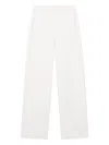 Emporio Armani Icon Trousers In Fluid Armure Fabric In White