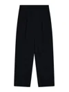 Emporio Armani Cotton Blend Trousers With Elastic Waistband In Black