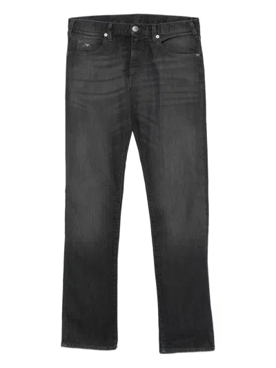 Emporio Armani Straight-leg Trousers In Black