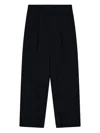 Emporio Armani Technical-cady Trousers With Elasticated Waistband In Black