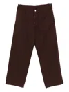 Emporio Armani Wide Leg Trousers With Side And Back Pockets In Brown