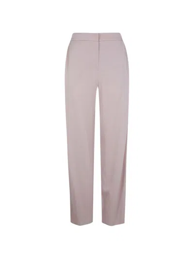 Emporio Armani Beige Straight Leg High Waisted Trousers In Nude