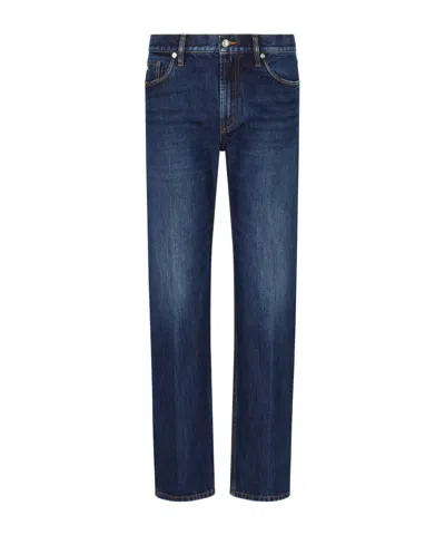 Emporio Armani Straight-leg Washed Jeans In Blue
