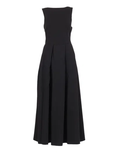 Emporio Armani Straight Silhouette White Dress With Design In Black