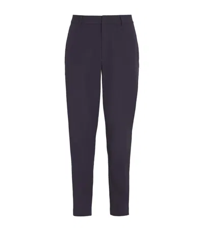 Emporio Armani Straight Tailored Trousers In Blue
