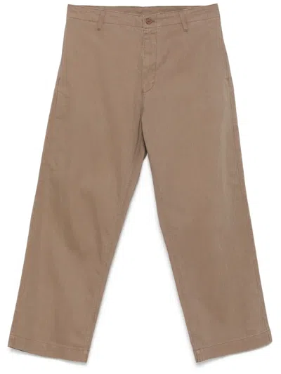 Emporio Armani Cotton Blend Comfortable Trousers In Multicolor