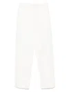Emporio Armani Cotton Trousers With Ankle Zips And Side Slits In White