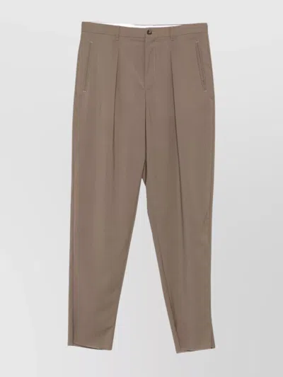 EMPORIO ARMANI STRAIGHT TROUSERS WITH PLEATED DESIGN AND POCKETS