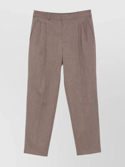 EMPORIO ARMANI STRAIGHT TROUSERS WITH PLEATED FRONT AND POCKETS