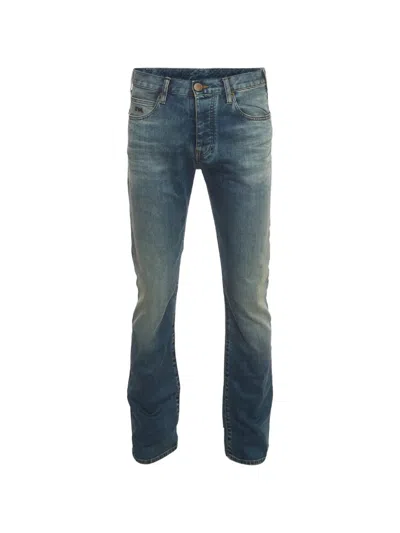 Pre-owned Emporio Armani Straight-fit Jeans In Blue