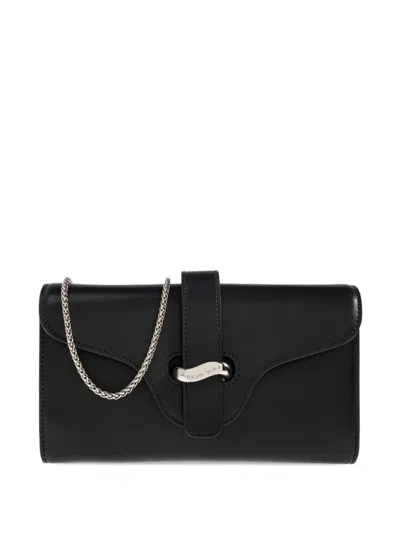 Emporio Armani Strap Chain Wallet In Black