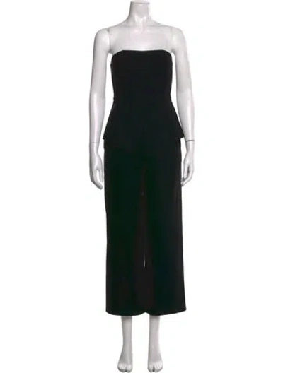 Pre-owned Emporio Armani Strapless Jumpsuit In Black